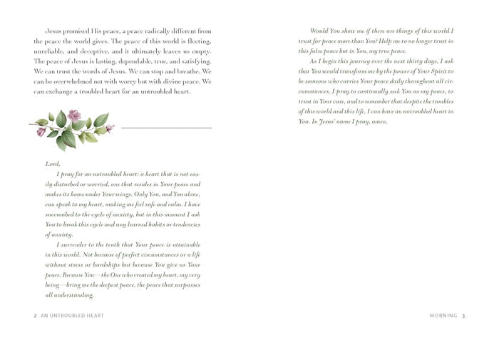 An Untroubled Heart: Calming Anxiety and Finding God's Peace (A 30-Day Morning and Evening Devotional)