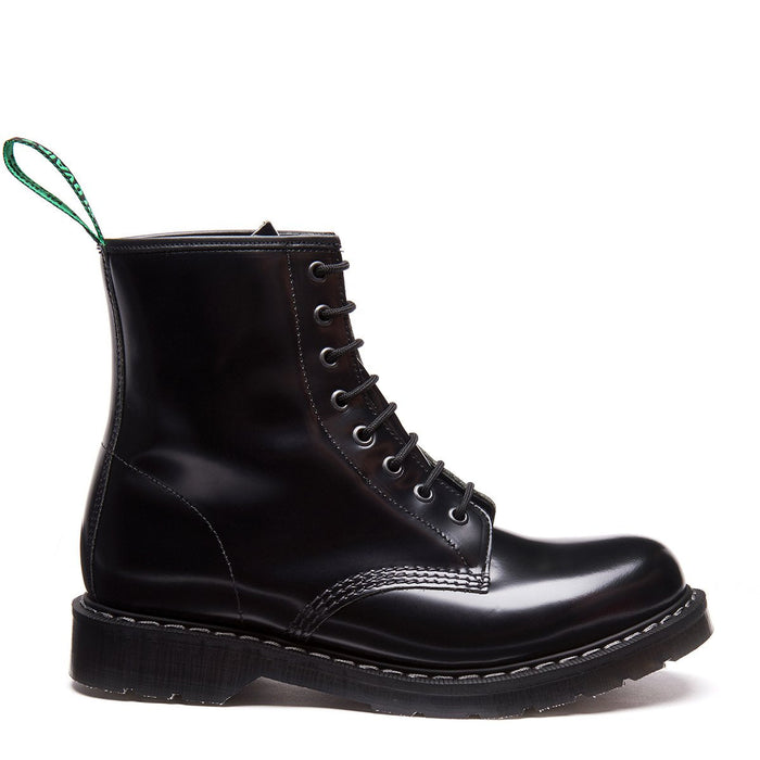 Black Hi-Shine 8 Eye Derby Boot & Care Kit
