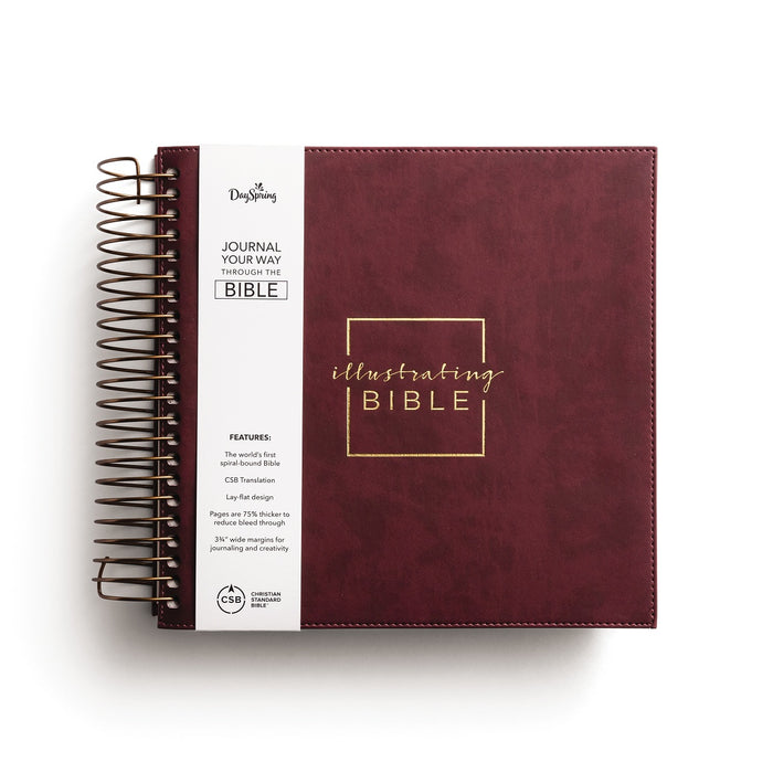 CSB, Spiral-bound Illustrating Bible, Leathersoft Spiral, Cranberry: Draw, Write, and Reflect Your Way Through Scripture