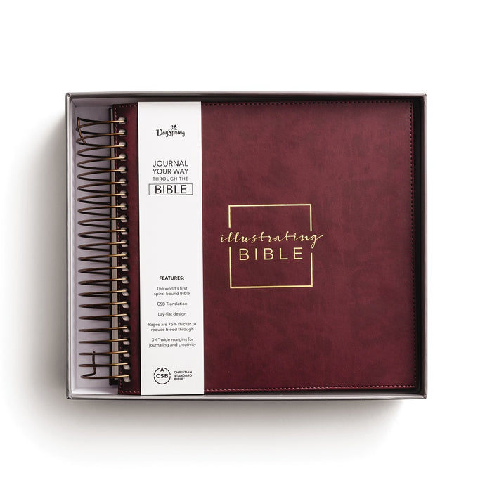 CSB, Spiral-bound Illustrating Bible, Leathersoft Spiral, Cranberry: Draw, Write, and Reflect Your Way Through Scripture