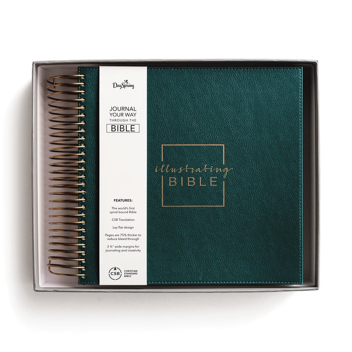CSB, Spiral-bound Illustrating Bible, Leathersoft Spiral, Green: Draw, Write, and Reflect Your Way Through Scripture