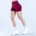 4.5-inch athletic shorts in maroon with elastic waistband and small white logo