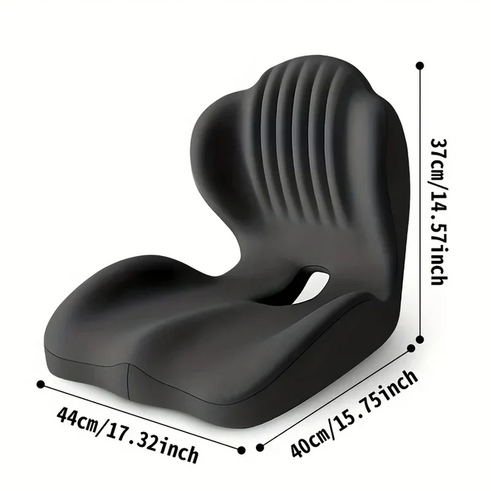 Ergonomic Memory Foam Seat Cushion with Lumbar Support – Pressure Relief, Height Boost, Universal Fit