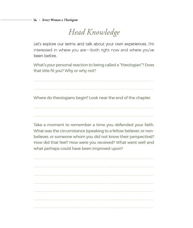 Every Woman a Theologian Workbook: Know What You Believe. Live It Confidently. Communicate It Graciously.
