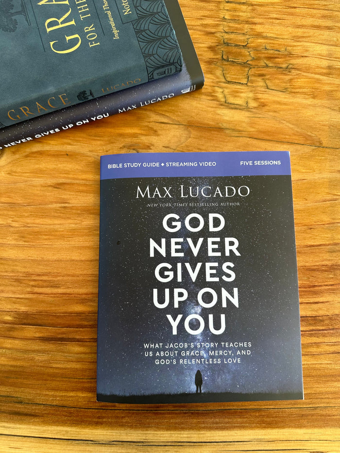 God Never Gives Up On You Study Guide + Book + Journal Bundle