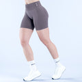 Dark gray 6.5-inch bike shorts with small logo at waistband
