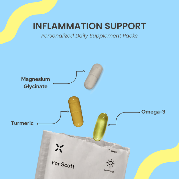 PlexusDx Inflammation Support personalized daily supplement pack for healthy inflammatory response with omega-3 and turmeric