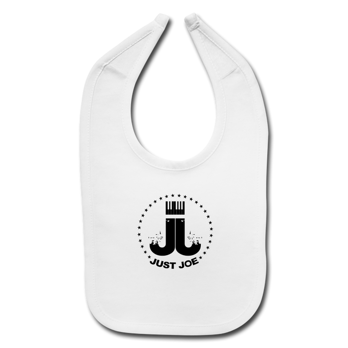 Just Joe Baby Bib - white