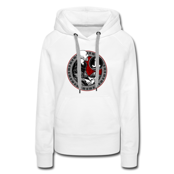 Just Joe Women’s Premium Tour Hoodie - white