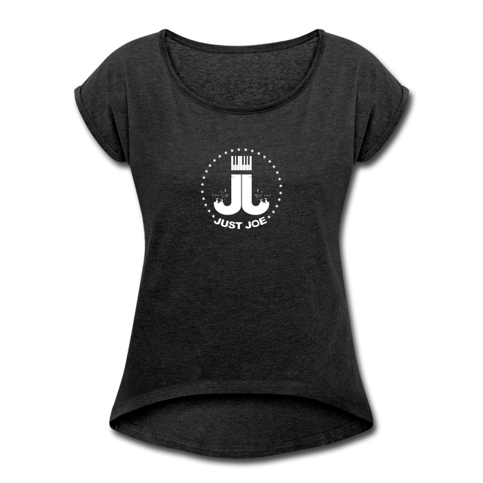 Just Joe Women's Roll Cuff T-Shirt - heather black
