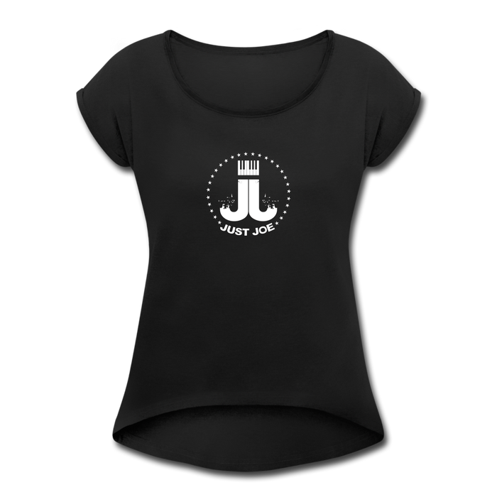 Just Joe Women's Roll Cuff T-Shirt - black