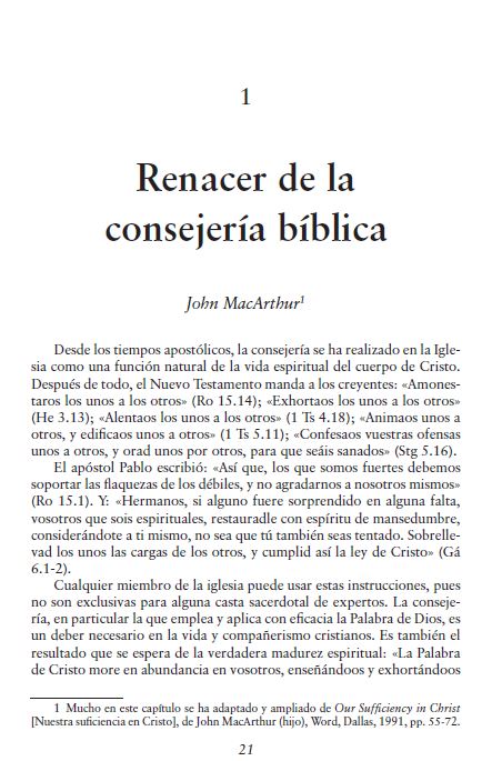 La consejería: Cómo aconsejar bíblicamente