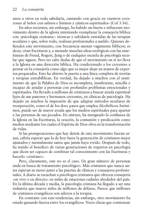 La consejería: Cómo aconsejar bíblicamente