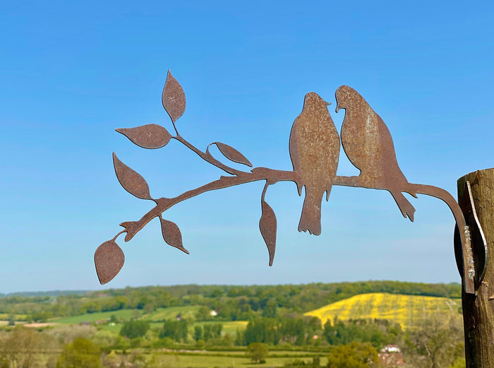 Large Love Birds Fence Topper