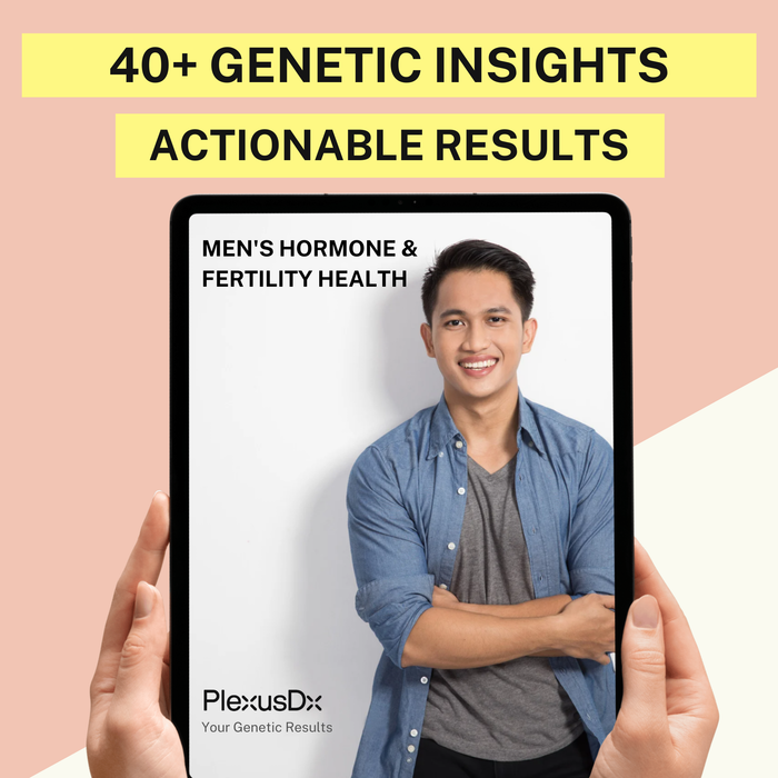 PlexusDx genetic report detail showing male hormone pathways and fertility factor analysis results