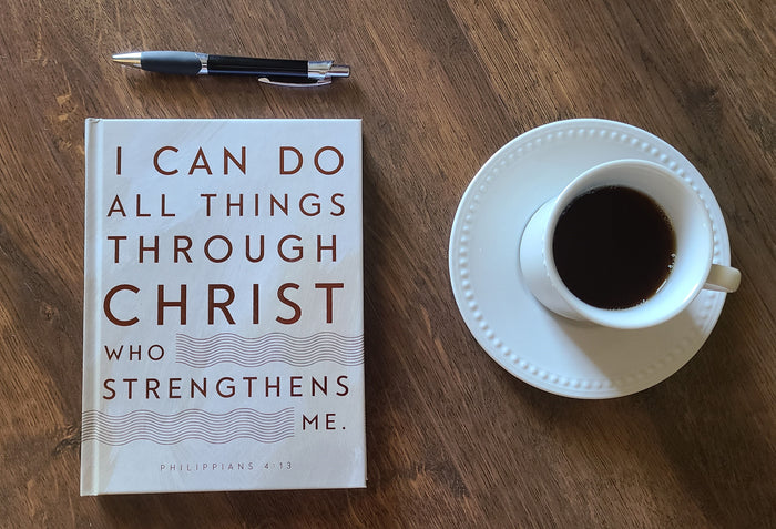 Philippians 4:13 Scripture Journal, Hardcover, Gray & Tan