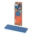 A blue microfiber floor mop pad shown next to its retail packaging box, which is branded Philips and OneUp.