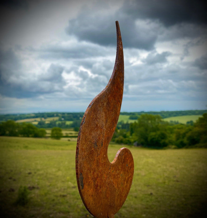 Single Flame Abstract Sculpture