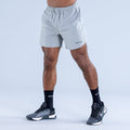 Men's light blue training shorts with elastic waistband and DPYNE logo on leg