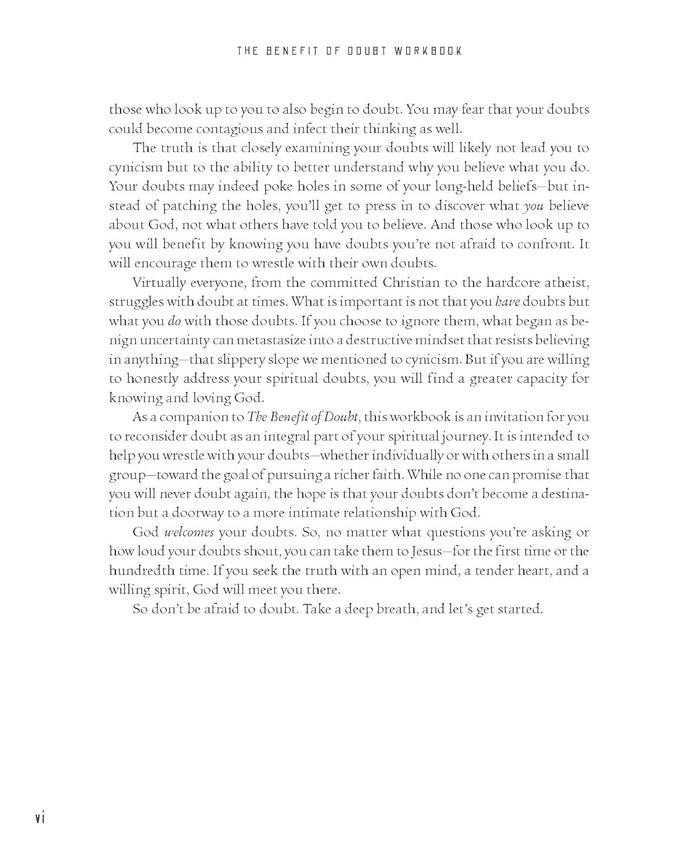 The Benefit of Doubt Workbook: How Confronting Your Deepest Questions Can Lead to a Richer Faith