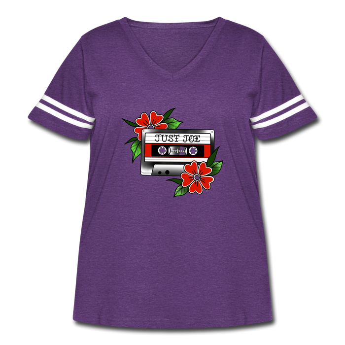 Women's Curvy Vintage Sport T-Shirt - vintage purple/white