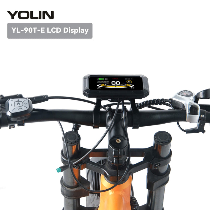Yolin_YL-90T-H_4_inch_LCD_e-bike_display_installed_on_the_handlebar
