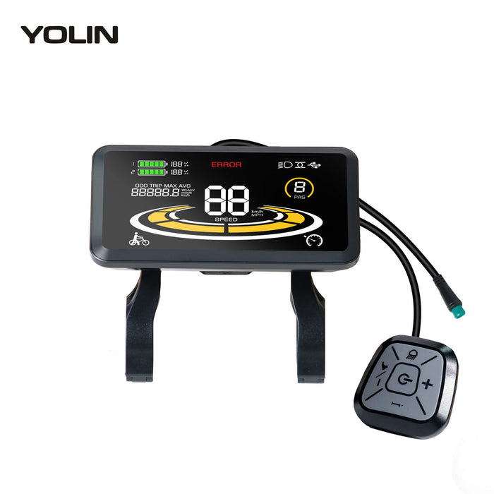 Yolin YL-91F-H 4 inch LCD e-bike display – horizontal large format display for integrated e-bike cockpit systems
