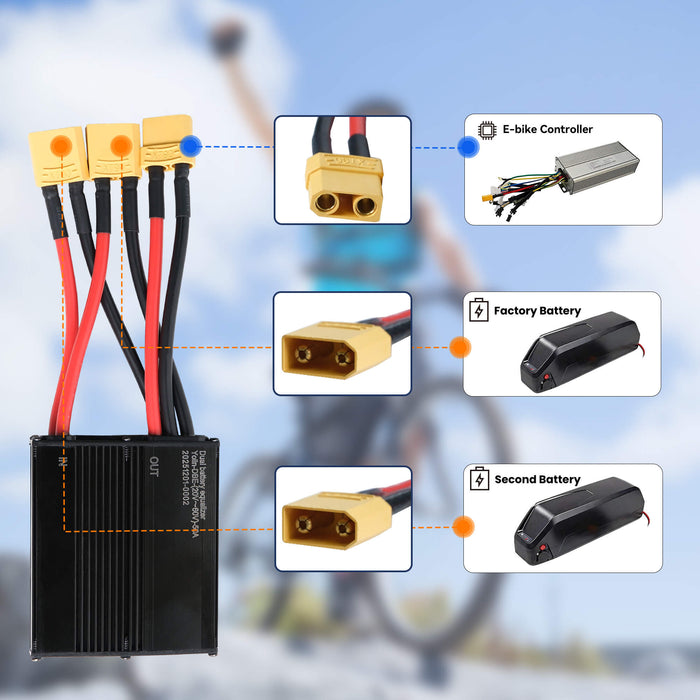 Installing_Yolin_YL-DBE-50A_dual_battery_balancer_on_eBike_for_safe_battery_load_connections