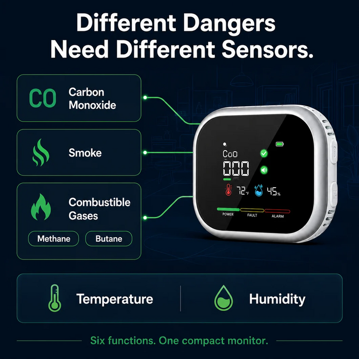 Zestronix™ 6-in-1 Home Safety Monitor